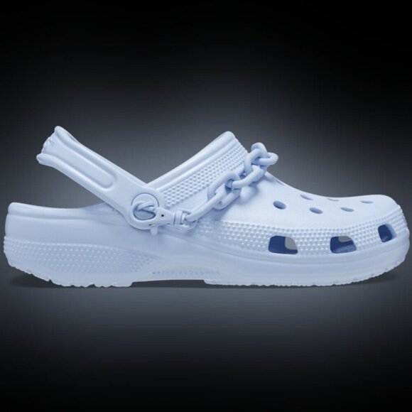 CROCS size 12 classic CHAIN clogs mens slip on mules shoes with heel strap blue main image 4